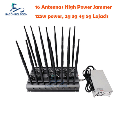 5.8G UMTS Masaüstü Wi-Fi Sinyal Engelleyici 16 Anten 125w 40m VHF UHF
