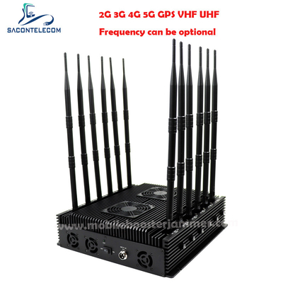 İç mekan 2.4G 5.8G Bluetooth WiFi sinyal sakatlayıcı 12 Anten 80w DCS PCS